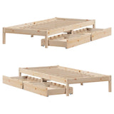 Bed Frame without Mattress 90x190 cm Single Solid Wood Pine 3301422