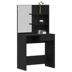 ZNTS Black Oak Dressing Table with Mirror - 74.5 x 40 x 141 cm 862782