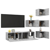 6 Piece TV Cabinet Set Concrete Grey Engineered Wood 3079140