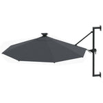 Wall-mounted Garden Parasol with LEDs 300 cm Anthracite 312524