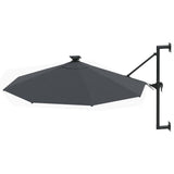 Wall-mounted Garden Parasol with LEDs 300 cm Anthracite 312524