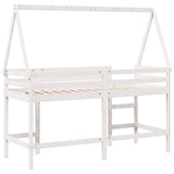 Loft Bed with Ladder and Roof without Mattress White 90x190 cm Single 3282115