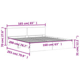 Bed Frame Black Engineered wood, Plywood Double Durable 3207470