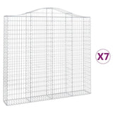 Arched Gabion Baskets 7 pcs 200x30x180/200 cm Galvanised Iron 3145519
