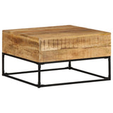 ZNTS Coffee Table 68x68x41 cm Rough Mango Wood 320817