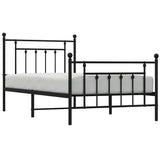 Bed Frame Black Powder-coated steel Single Industrial Bed Frame 353549