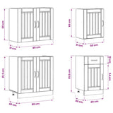 7 Piece Kitchen Cabinet Set "Lucca" White Engineered Wood 3314771