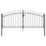 Double Gate with Lock Woerden Grey 299.5 x 149.5 cm Steel 42008845