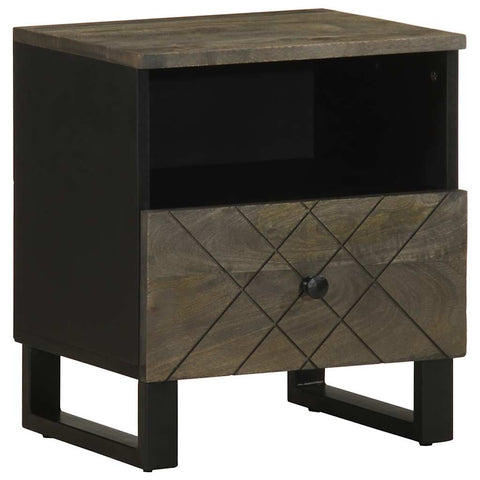 ZNTS Bedside Cabinet Black 40x33x46 cm Solid Wood Mango 4017690