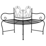 Tree Bench 150 cm Black Steel 318823