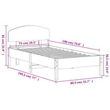 Bed Frame without Mattress Wax Brown 75x190 cm Small Single Solid Wood Pine 3207244