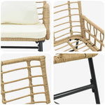 Garden Bench Brown and Cream Poly rattan, steel 42010354