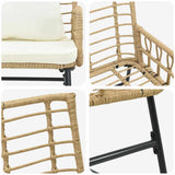 Garden Bench Brown and Cream Poly rattan, steel 42010354