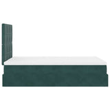 Ottoman Bed with Mattresses Dark Green 120x200cm Velvet 3313466