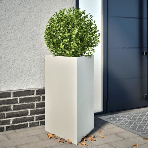 ZNTS Garden Planter White Triangular 50x43x75 cm Steel 851173