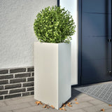 ZNTS Garden Planters 2 pcs White Triangular 50x43x75 cm Steel 851174