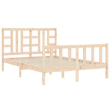 Bed Frame without Mattress Double Solid Wood Pine 3191946