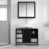 Bathroom Furniture Set 2 pcs Black Oak Engineered Wood 3402461