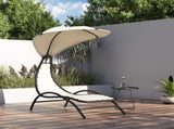 Sun Lounger With Canopy Cream 362705