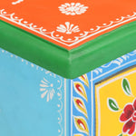 ZNTS Hand Painted Bedside Cabinet 40x30x60 cm Solid Mango Wood 321667