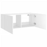 TV Wall Cabinet with LED Lights White 100x35x41 cm 837323