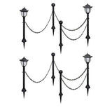 ZNTS Solar Lights 4 pcs with Chain Fence and Poles 277119