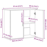 Aquarium Stand Smoked Oak 81x36x73 cm Engineered Wood 833628