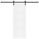 Sliding Door 73.5 x 198.5 cm Engineered Wood White and Black 3449975