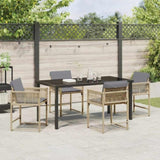 Garden Dining Set 5 pcs Beige Poly Rattan 3380767