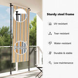 Outdoor Roller Blind Yellow and White 100x270 cm Fabric&Steel 368772