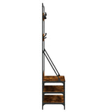 Clothes Rack with Shoe Storage Smoked Oak 100x40x184 cm 837849