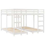 Triple Bunk Bed Frame White 200 x 200 cm Solid Pine Wood 3414559