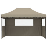 Foldable Party Tent Pop-Up with 3 Sidewalls Taupe 4004970
