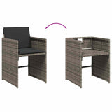 11 Piece Garden Dining Set with Cushions Grey Poly Rattan 3211148