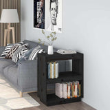Book Cabinet Black 60x35x71 cm Solid Wood Pine 810863