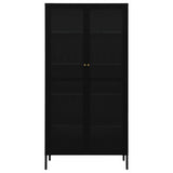 Display Cabinet Black 90x40x180 cm Steel and Tempered Glass 336079