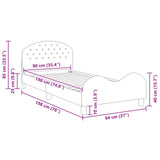 Children's Bed Frame with Headboard Pink 90 x 190 cm Velvet 42011123