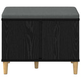 Hall Bench Black Oak 60 x 38 x 46 cm Engineered Wood and Fabric 891521