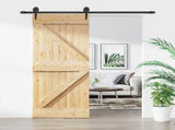 Sliding Door Natural and Black 85 x 210 cm Solid Pine Wood 3445120