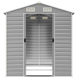 Garden Shed Light grey Galvanised steel 191x215x198 cm 3188243