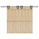 Sliding Door Hardware Kit 400 cm Steel Black 3295790