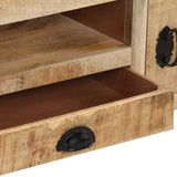 TV Cabinet with Wheels 110x30x37 cm Rough Mango Wood 328317