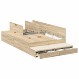Storage Bed Frame with Drawer Sonoma Oak 120 cm Engineered Wood 3335631