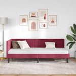 Corner Bed Frame with Headboard Wine red 80 x 200 cm Velvet 42016412