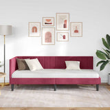 Corner Bed Frame with Headboard Wine red 80 x 200 cm Velvet 42016412