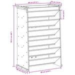 ZNTS Herb Planter 6-Tier Wax Brown 69x40x101.5 cm Solid Wood Pine 855050