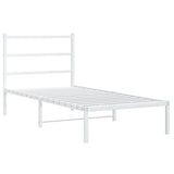 Metal Bed Frame without Mattress with Headboard White 90x190cm 355406