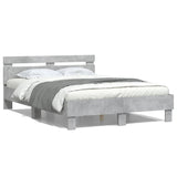 Bed Frame Concrete grey Engineered wood, Plywood 3207430