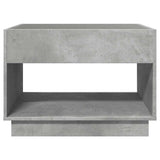 Coffee Table with Infinity LED Concrete Grey 90x50x50 cm 847668