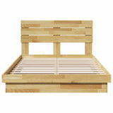 Bed Frame with Headboard without Mattress 120x200 cm Solid Wood Oak 3315742